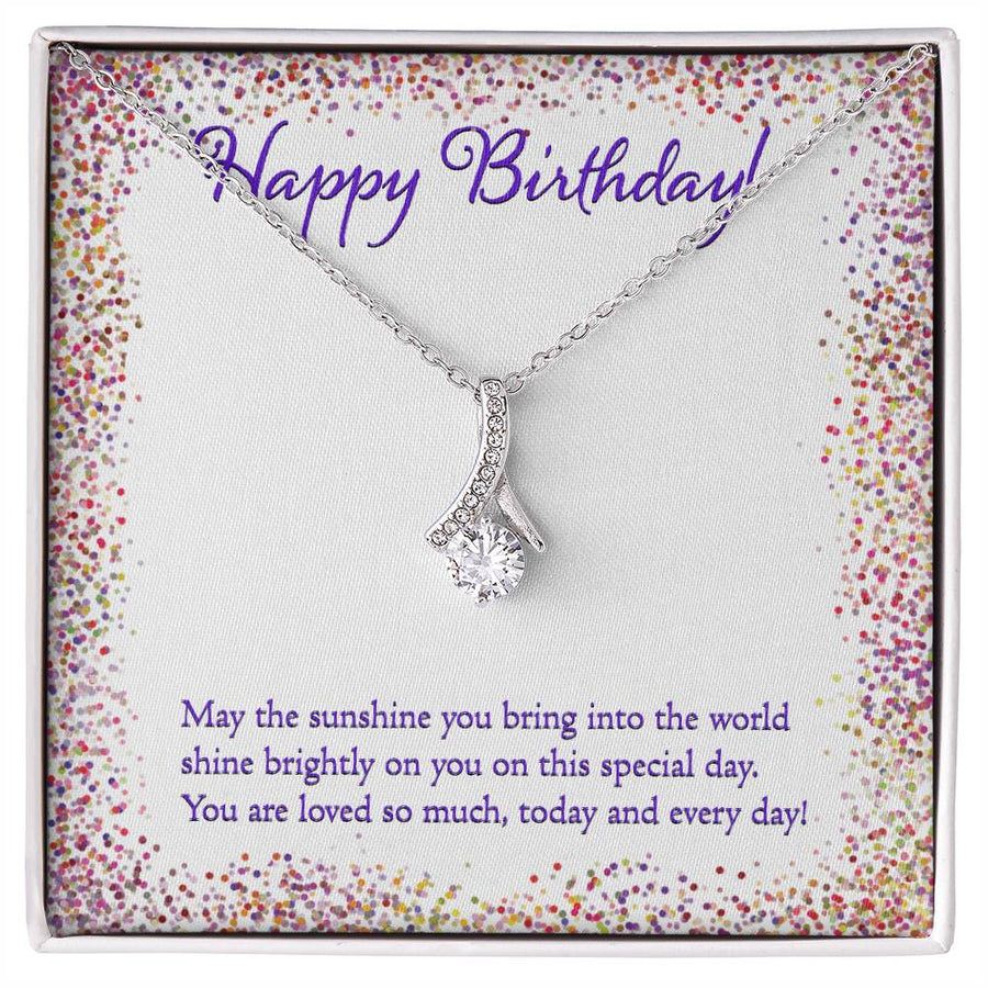 Shine Bright Beautiful Birthday Woman 18K Yellow Gold Finish Alluring Beauty Necklace Jewelry Joyful Gift for Her Birthday Celebration