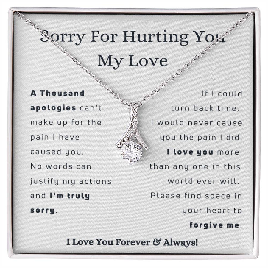Please Forgive Me 18K Yellow Gold Finish Alluring Beauty Necklace Jewelry Loving Apology Gift for Beloved Partner