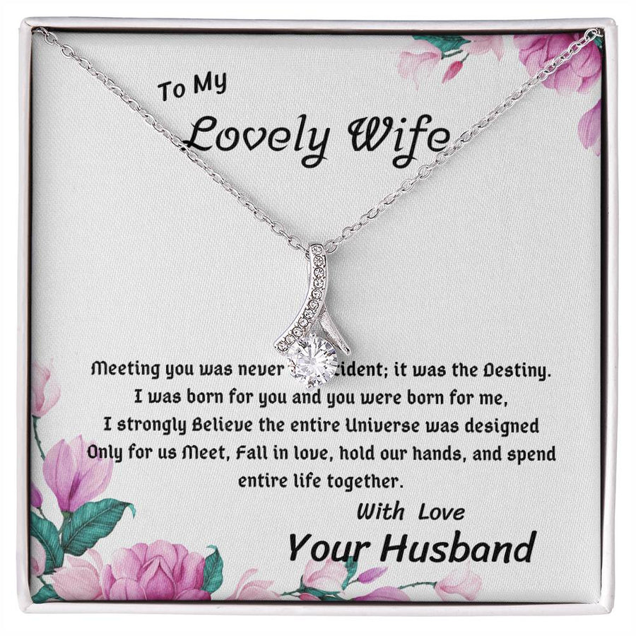 Destined Love Universe Designed Us 18K Yellow Gold Finish Alluring Beauty Necklace Jewelry Beautiful Gift for Lovely Wife Anniversary