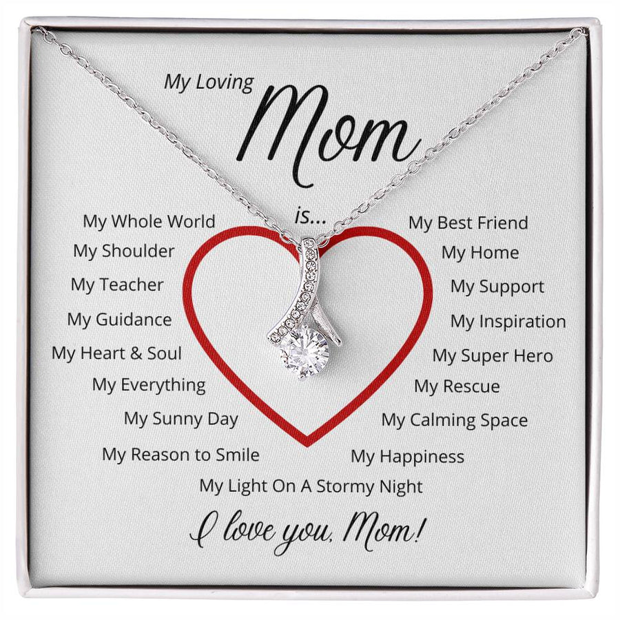 Super Hero Mom Reason to Smile 14K White Gold Finish Alluring Beauty Necklace Jewelry Perfect Gift for Elegant Mom Birthday