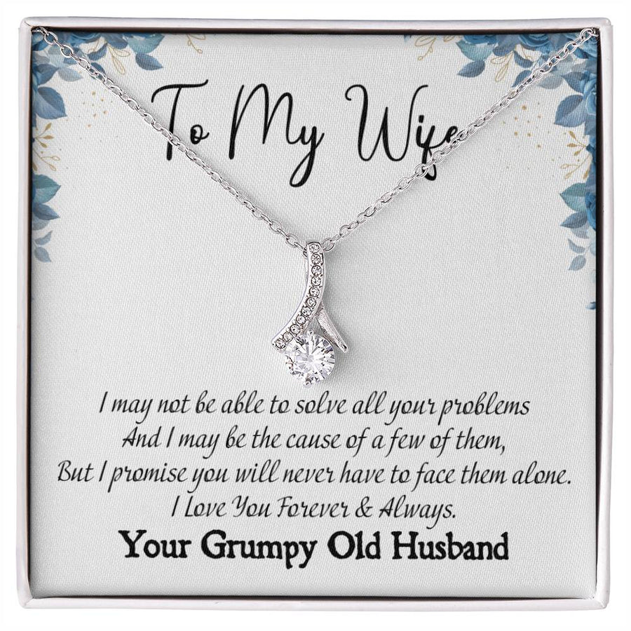 Always By Your Side Beautiful Wife Humor 18K Yellow Gold Finish Alluring Beauty Necklace Jewelry Emotional Gift for Stunning Wife From Husband