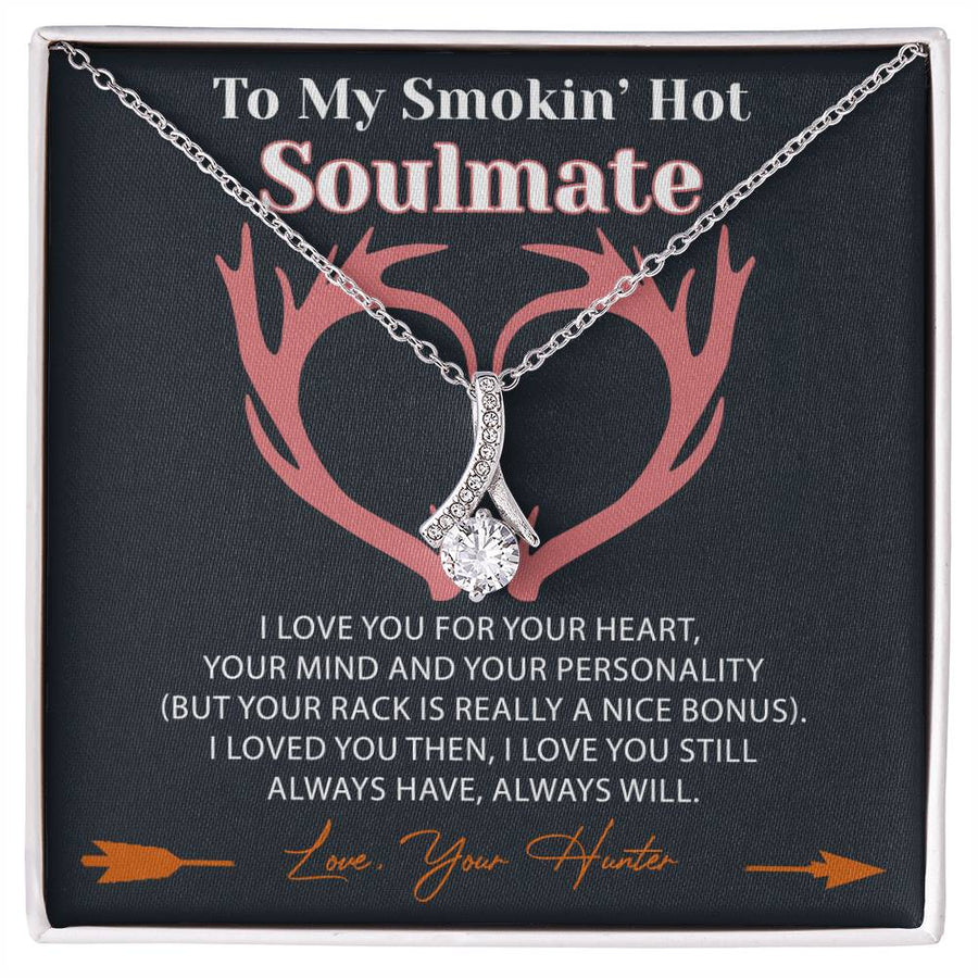 Smokin Hot Soulmate Rack Really Nice Bonus 18K Yellow Gold Finish Alluring Beauty Necklace Jewelry Perfect Gift for Hunting Wife Anniversary