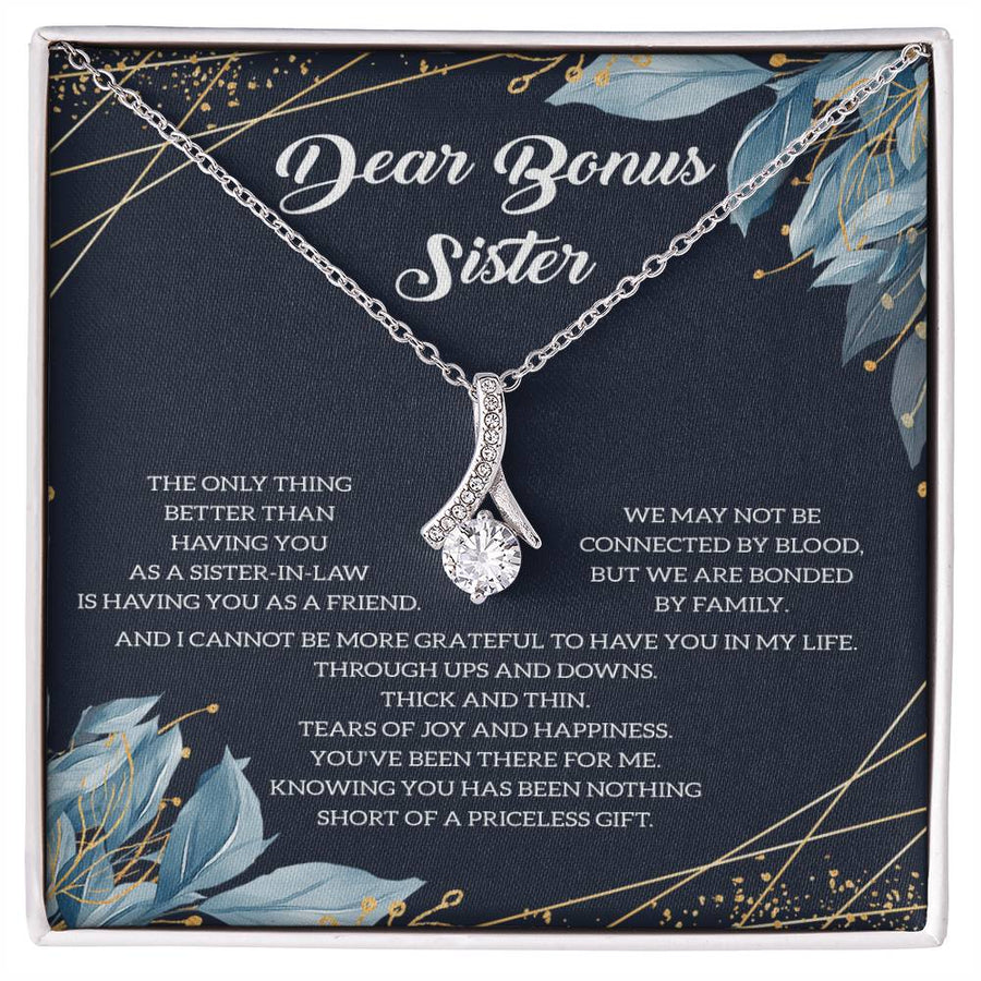 Grateful to Have You Friendship Sister-in-law 18K Yellow Gold Finish Alluring Beauty Necklace Jewelry Elegant Floral Card Gift for True Sister