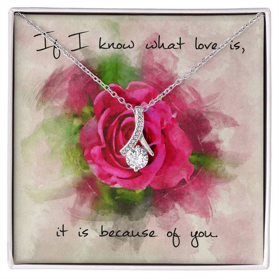 If I Know Love It’s Because Of You 18K Yellow Gold Finish Alluring Beauty Necklace Jewelry Heartfelt Gift for Beautiful Wife Anniversary