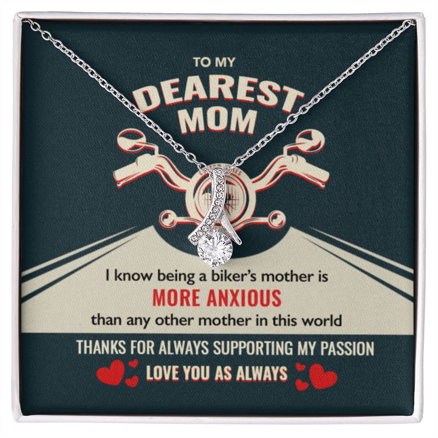 Mom’s Support Anxious Journey Red Hearts Gold Finish Alluring Beauty Necklace Jewelry Unique Present for Wonderful Mother