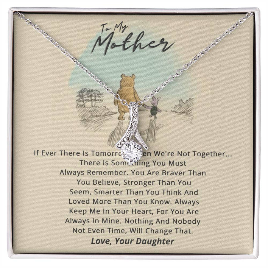 Tomorrow Not Together Always Remember Braver 18K Yellow Gold Finish Alluring Beauty Necklace Jewelry Beautiful Gift for Beautiful Mom