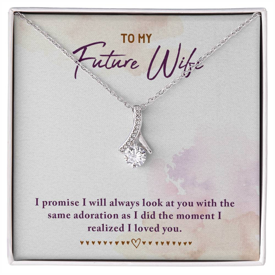 Adoration Promise Beautiful Future Wife 18K Yellow Gold Finish Alluring Beauty Necklace Jewelry Romantic Gift for Elegant Bride-To-Be Engagement