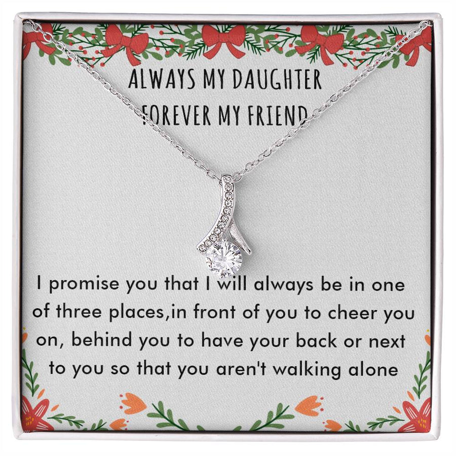 Behind You Have Your Back Walking Alone 18K Yellow Gold Finish Alluring Beauty Necklace Jewelry Beautiful Gift for Daughter Christmas