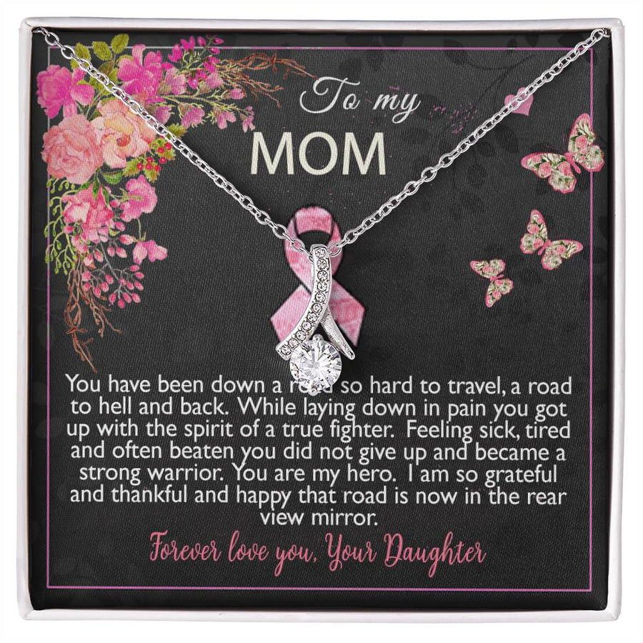 Warrior Journey Rear View Hero Love 18K Yellow Gold Finish Alluring Beauty Necklace Jewelry Grateful Gift for Brave Mom