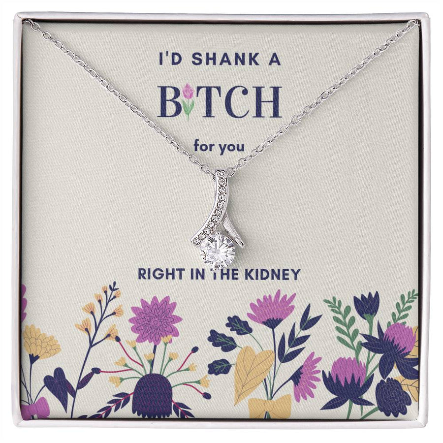 Fierce Friendship Beautiful Woman 14K White Gold Finish Alluring Beauty Necklace Jewelry Playful Loyalty Gift for Her Coworker