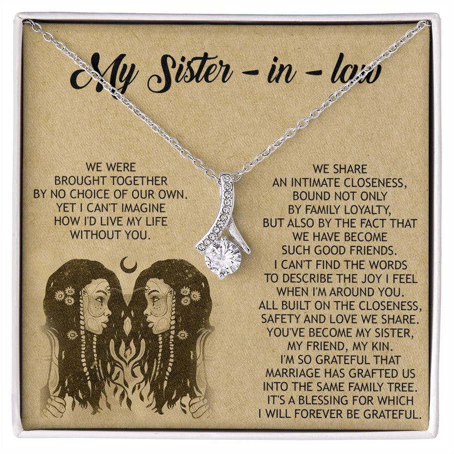 Brought Together Sister-in-law Friendship Necklace 18K Yellow Gold Finish Alluring Beauty Jewelry Heartfelt Gift for Precious Sister-in-law Bond