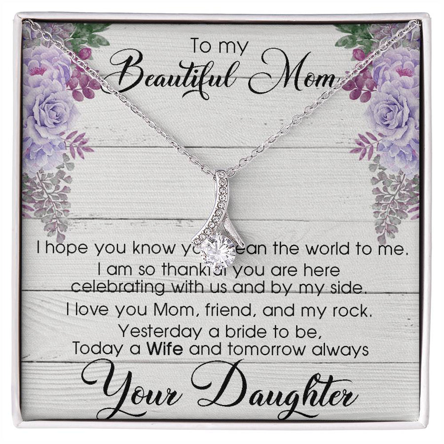 Mom Friend Rock Bridal Milestone Gift 18K Yellow Gold Finish Alluring Beauty Necklace Jewelry Cherished Present for Beautiful Mother