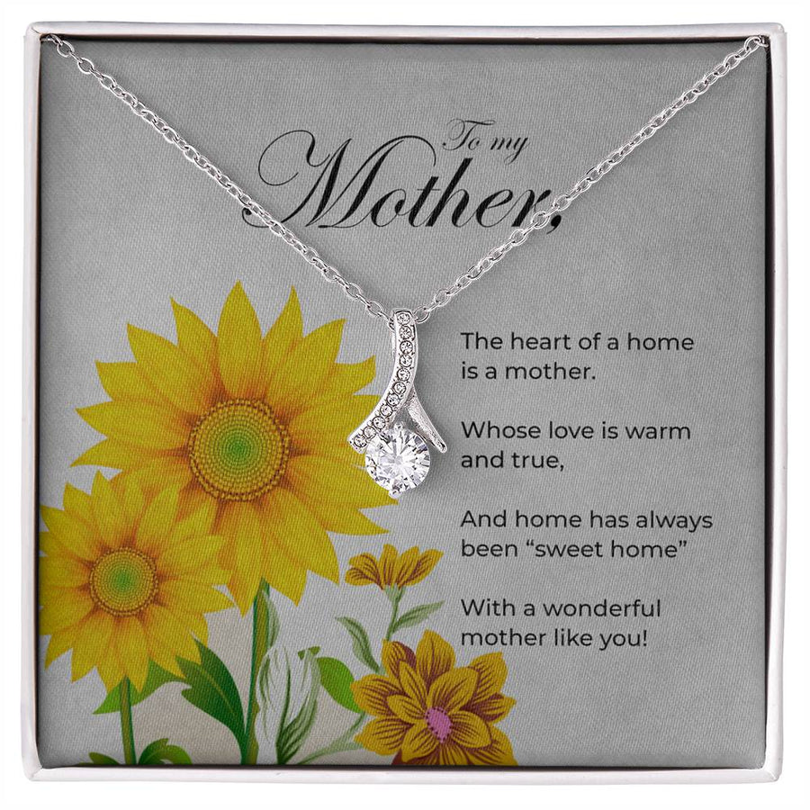 Heart of the Home Beautiful Mom Sunflower 18K Yellow Gold Finish Alluring Beauty Necklace Jewelry Warm Mother’s Day Gift for Radiant Mom