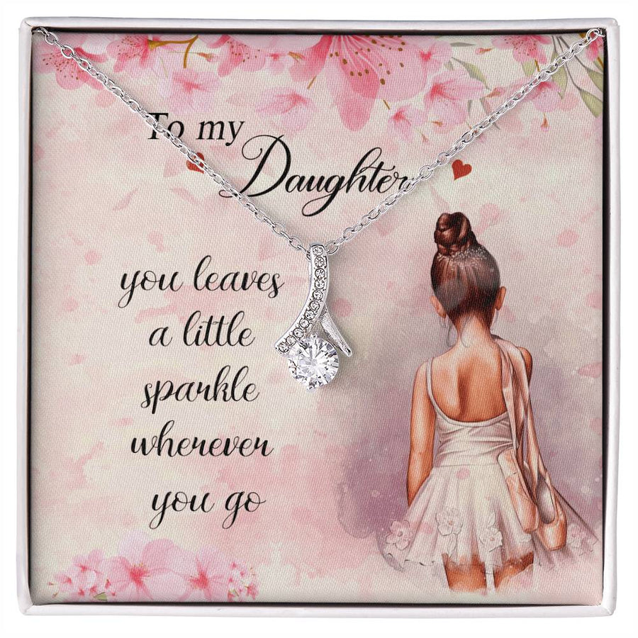 Little Sparkle Wherever You Go Daughter 18K Yellow Gold Finish Alluring Beauty Necklace Jewelry Radiant Gift for Ballerina Daughter