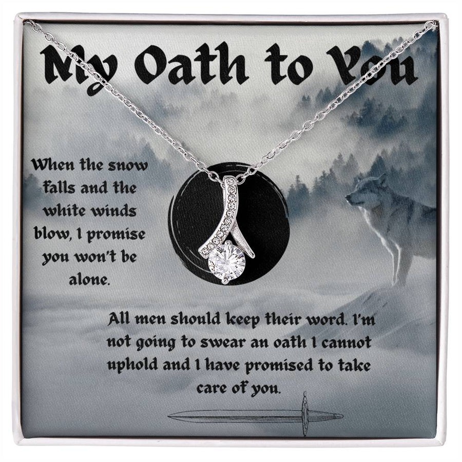 Never Alone When Snow Falls Wolf Protector 14K White Gold Finish Alluring Beauty Necklace Jewelry Heartfelt Gift for Elegant Woman Special Occasion