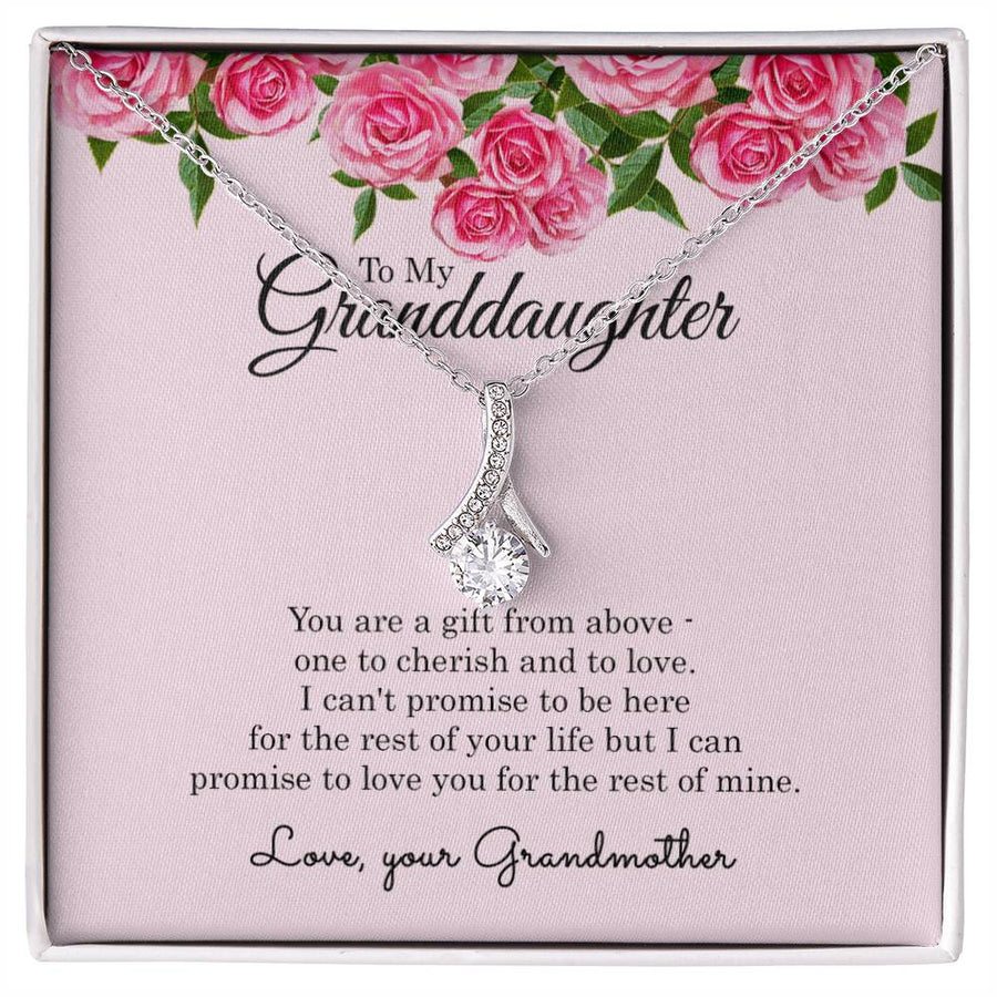 Cherished Treasure Roses From Grandma 18K Yellow Gold Finish Alluring Beauty Necklace Jewelry Beautiful Gift for Precious Granddaughter Birthday