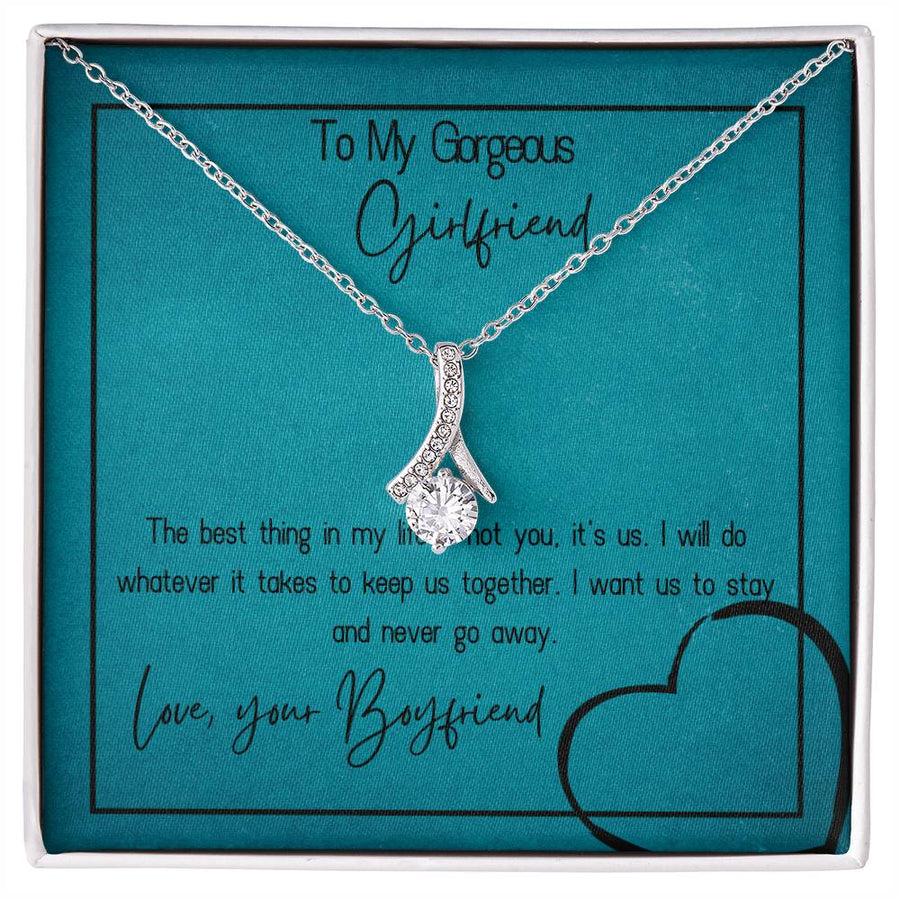 Gorgeous Us Together Beautiful Girlfriend 18K Yellow Gold Finish Alluring Beauty Necklace Jewelry Romantic Gift for Stunning Girlfriend Anniversary