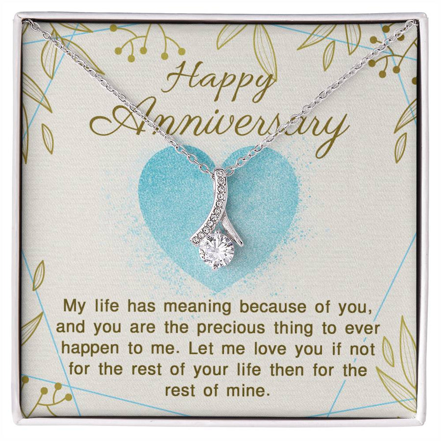 The Precious Thing To Ever Happen 14K White Gold Finish Alluring Beauty Necklace Jewelry Beautiful Gift for Wife Anniversary