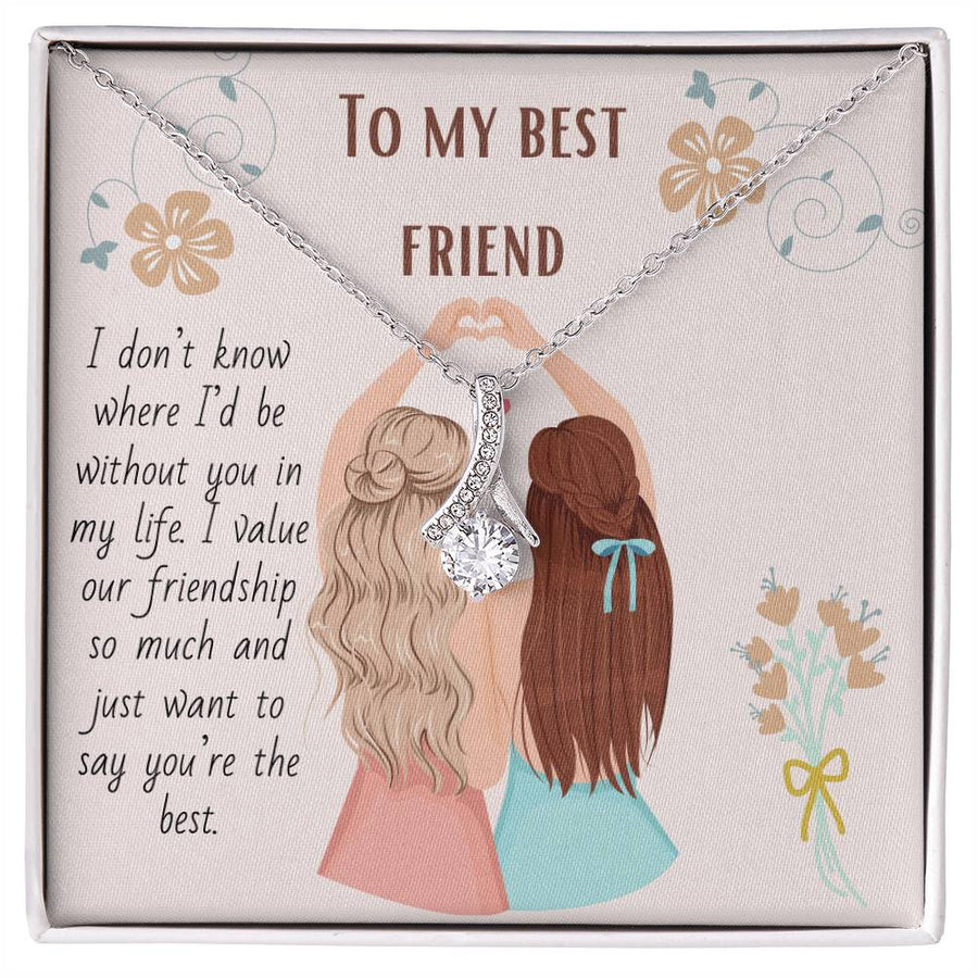 Value Our Friendship So Much 18K Yellow Gold Finish Alluring Beauty Necklace Jewelry Heartfelt Appreciation Keepsake Heart Hands