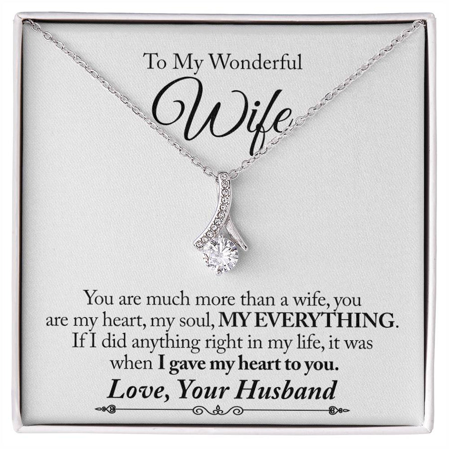 You Are My Everything Wife 18K Yellow Gold Finish Alluring Beauty Necklace Jewelry Heartfelt Gift for Wonderful Wife Anniversary