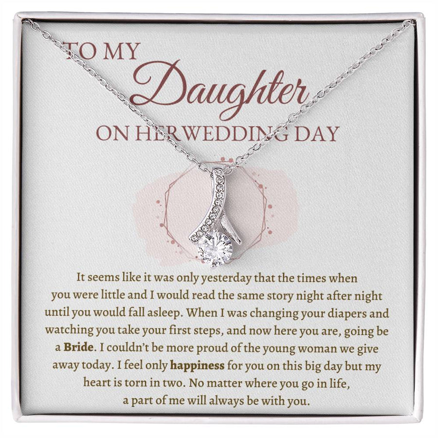 A Part Of Me Will Always Be With You 18K Yellow Gold Finish Alluring Beauty Necklace Jewelry Special Gift for Daughter Wedding Day