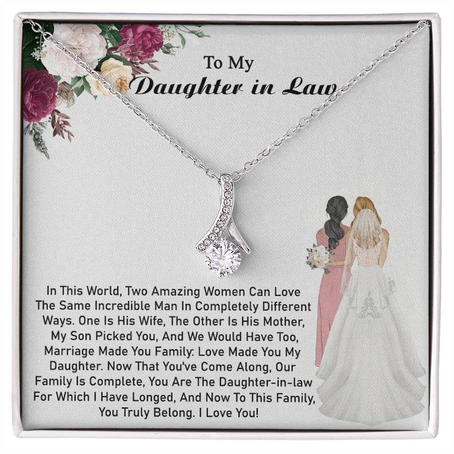 Family Complete True Belonging 18K Yellow Gold Finish Alluring Beauty Necklace Jewelry Loving Gift for Daughter-in-law Wedding