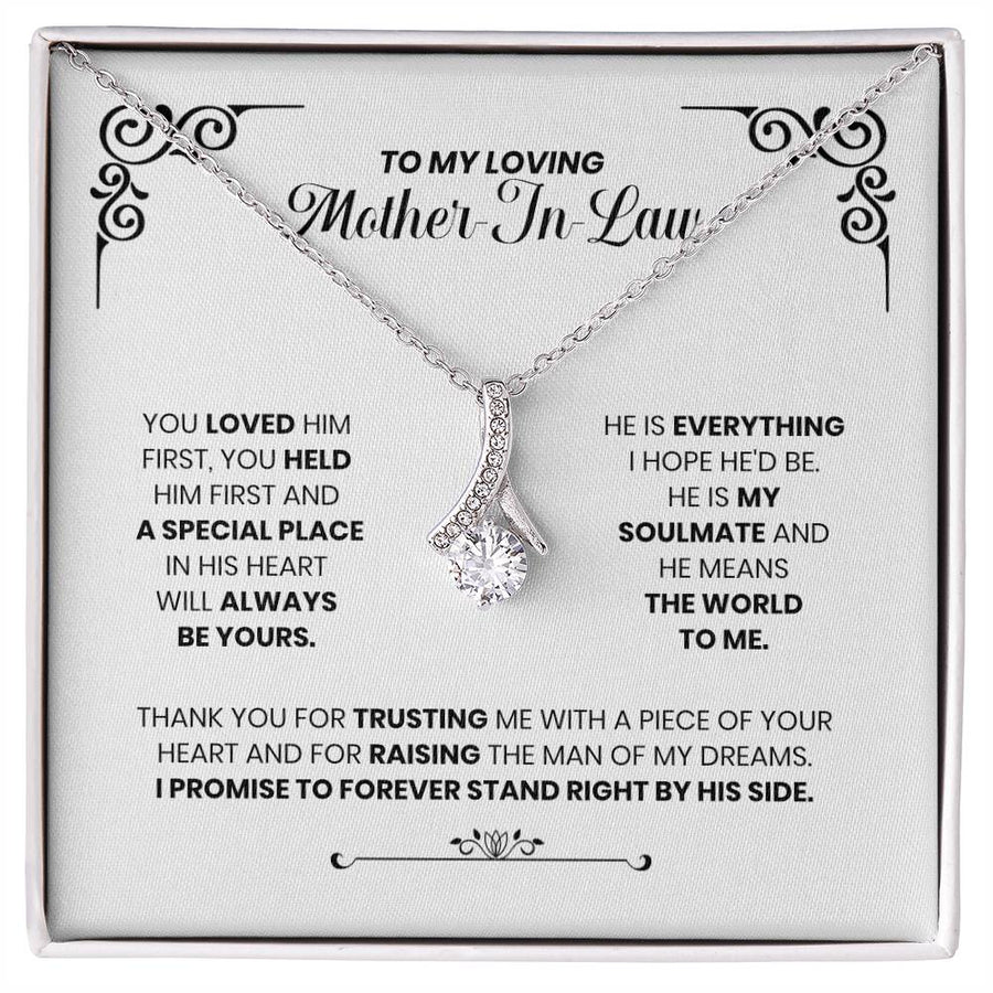 Trusted Heart Mother-in-law Always 18K Yellow Gold Finish Alluring Beauty Necklace Jewelry Heartfelt Gift for Loving Mother-in-law Special Day