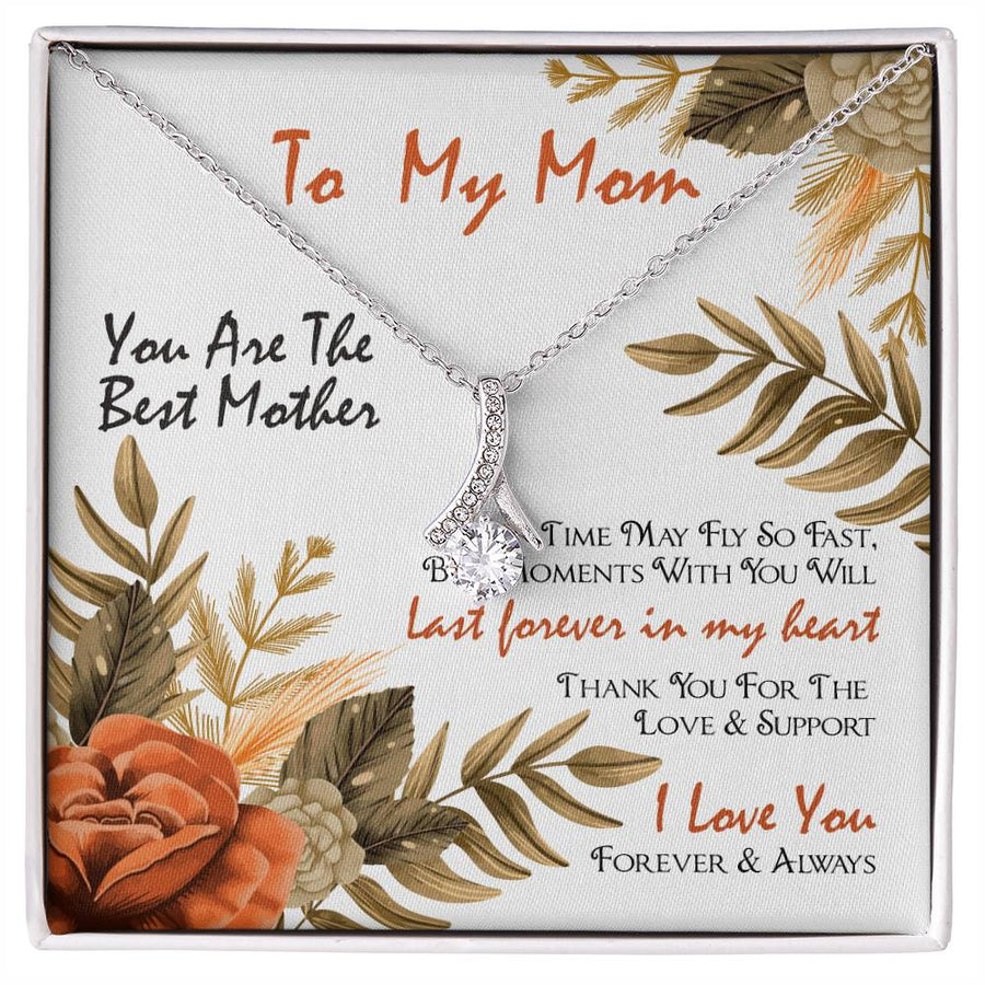 Last Forever in My Heart Autumn Floral 18K Yellow Gold Finish Alluring Beauty Necklace Jewelry Beautiful Gift for Elegant Mom Birthday