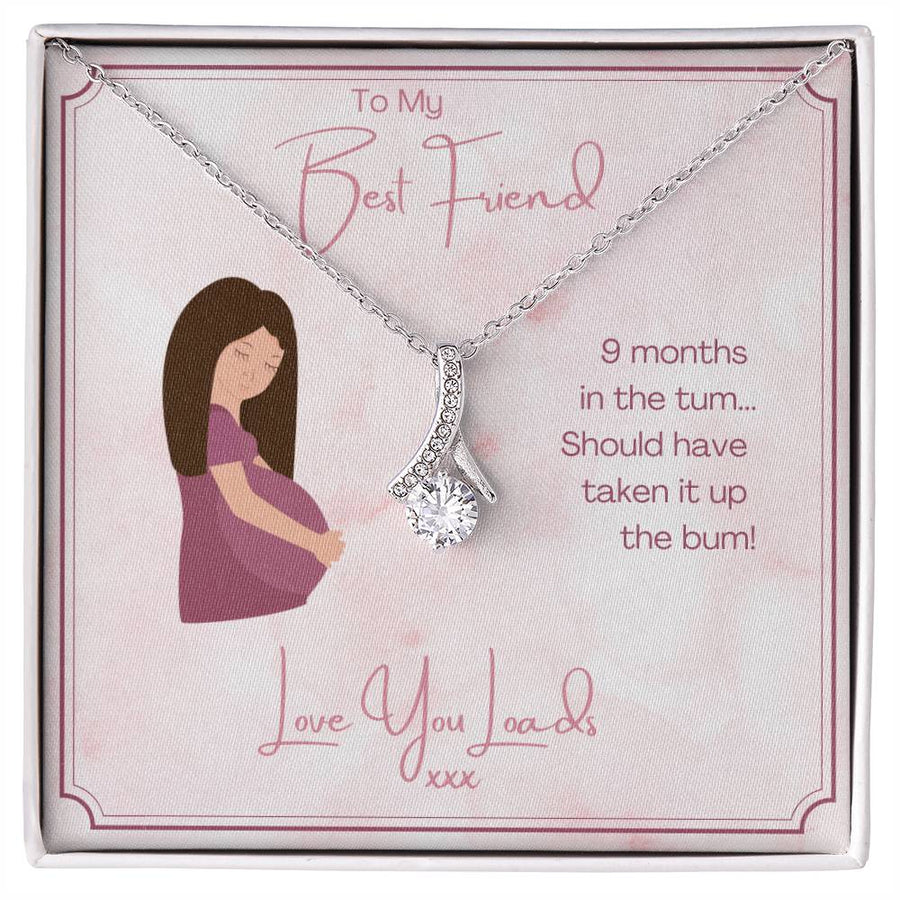 Bestie Maternity Banter Keepsake 18K Yellow Gold Finish Alluring Beauty Necklace Jewelry Playful New Mom Present