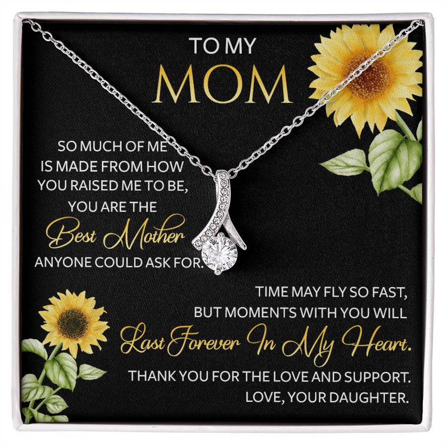 Thank You Mom Endless Love Support 18K Yellow Gold Finish Alluring Beauty Necklace Jewelry Perfect Gift for Loving Mom