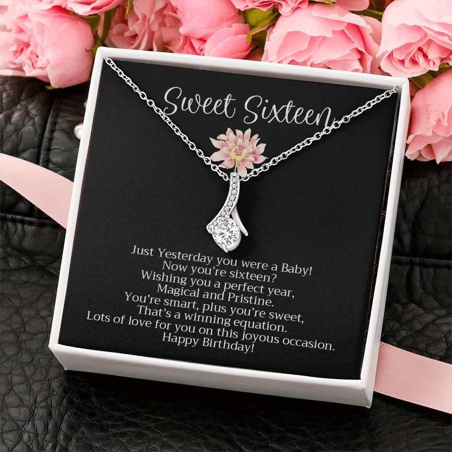 Perfect Year Magical and Pristine 18K Yellow Gold Finish Alluring Beauty Necklace Jewelry Special Sweet Sixteen Birthday Gift for Daughter