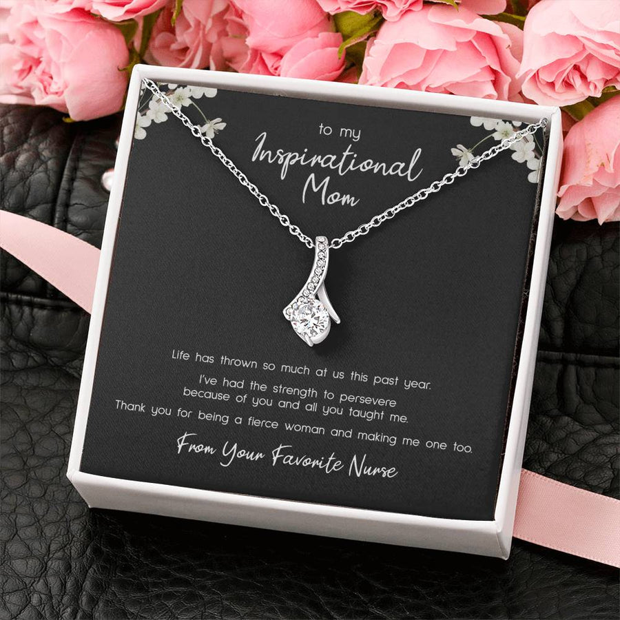 Favorite Nurse To Inspiring Mom 18K Yellow Gold Finish Alluring Beauty Necklace Jewelry Heartfelt Gift for Inspirational Mom Birthday