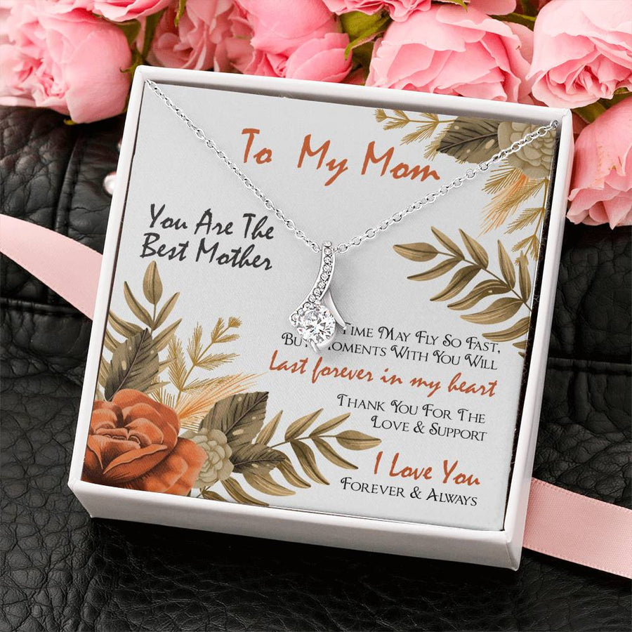 Last Forever in My Heart Autumn Floral 18K Yellow Gold Finish Alluring Beauty Necklace Jewelry Beautiful Gift for Elegant Mom Birthday