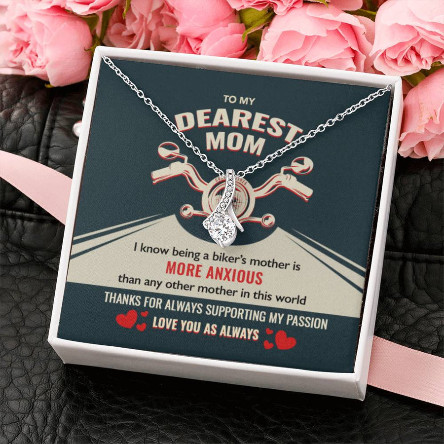 Mom’s Support Anxious Journey Red Hearts Gold Finish Alluring Beauty Necklace Jewelry Unique Present for Wonderful Mother