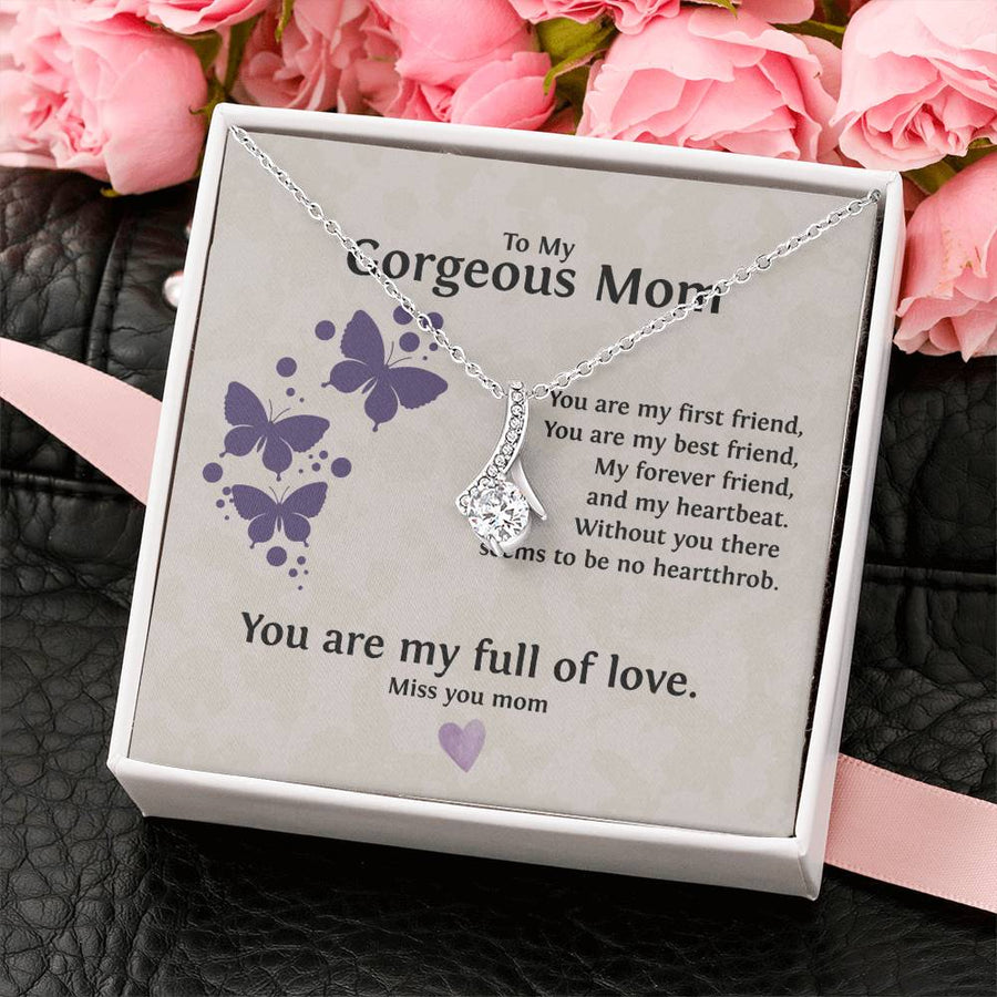 You Are My First & Best Friend 18K Yellow Gold Finish Alluring Beauty Necklace Jewelry Beautiful Gift for Gorgeous Mom from Daughter