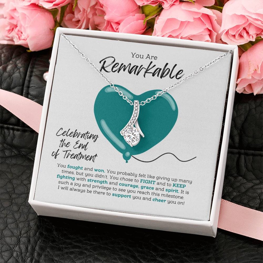 Strength Milestone Cheer Recovery Gold Finish Alluring Beauty Necklace Jewelry Positive Gift for End Of Treatment