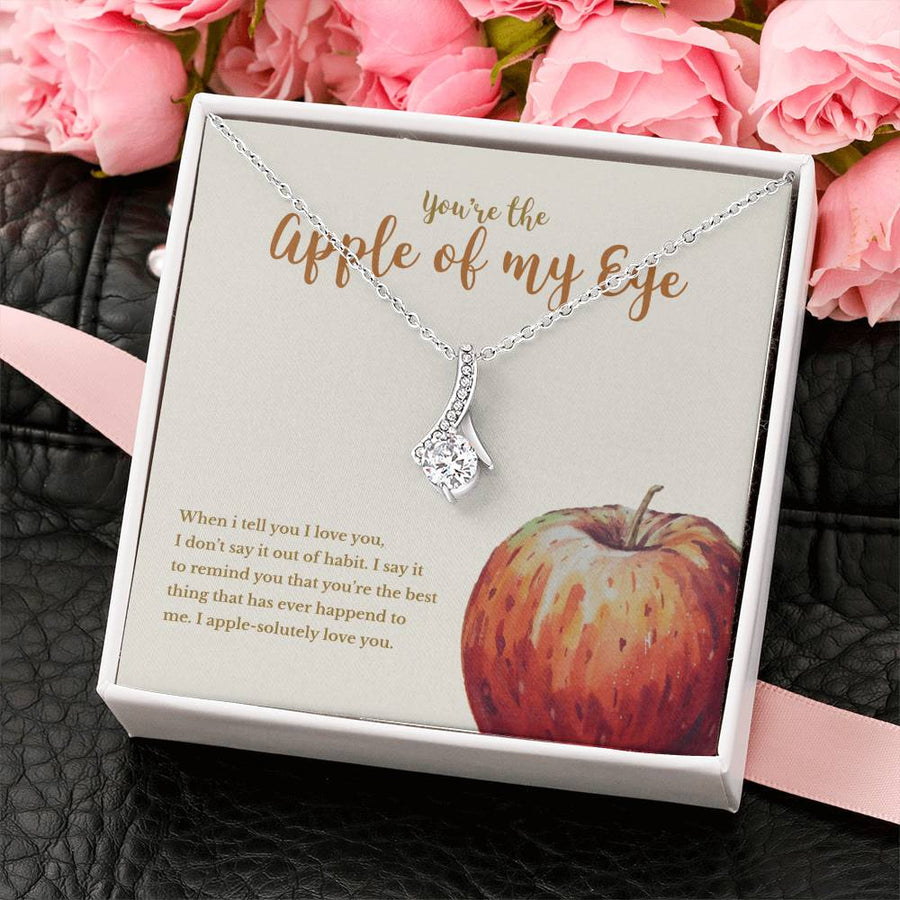 Apple of My Eye Sweet Love 18K Yellow Gold Finish Alluring Beauty Necklace Jewelry Playful Romantic Gift for Partner