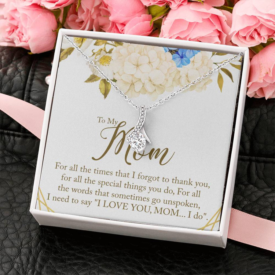 Unspoken Gratitude I Love You Mom 18K Yellow Gold Finish Alluring Beauty Necklace Jewelry Beautiful Gift for Radiant Mom Birthday