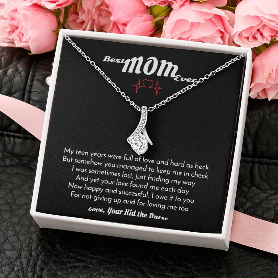Heartbeat Strength Nurse’s Appreciation 18K Yellow Gold Finish Alluring Beauty Necklace Jewelry Beautiful Gift for Caring Mom Birthday