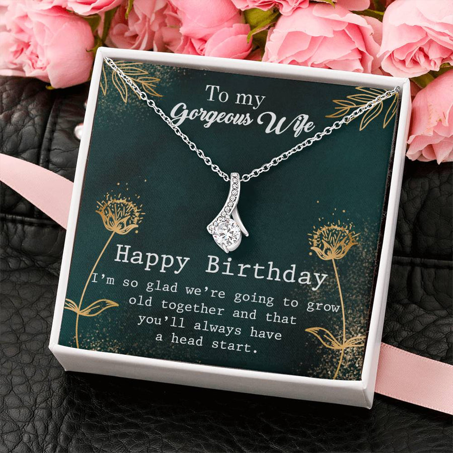 Head Start Laugh Forever Commitment Gold Finish Alluring Beauty Necklace Jewelry Loving Surprise for Stunning Wife Anniversary