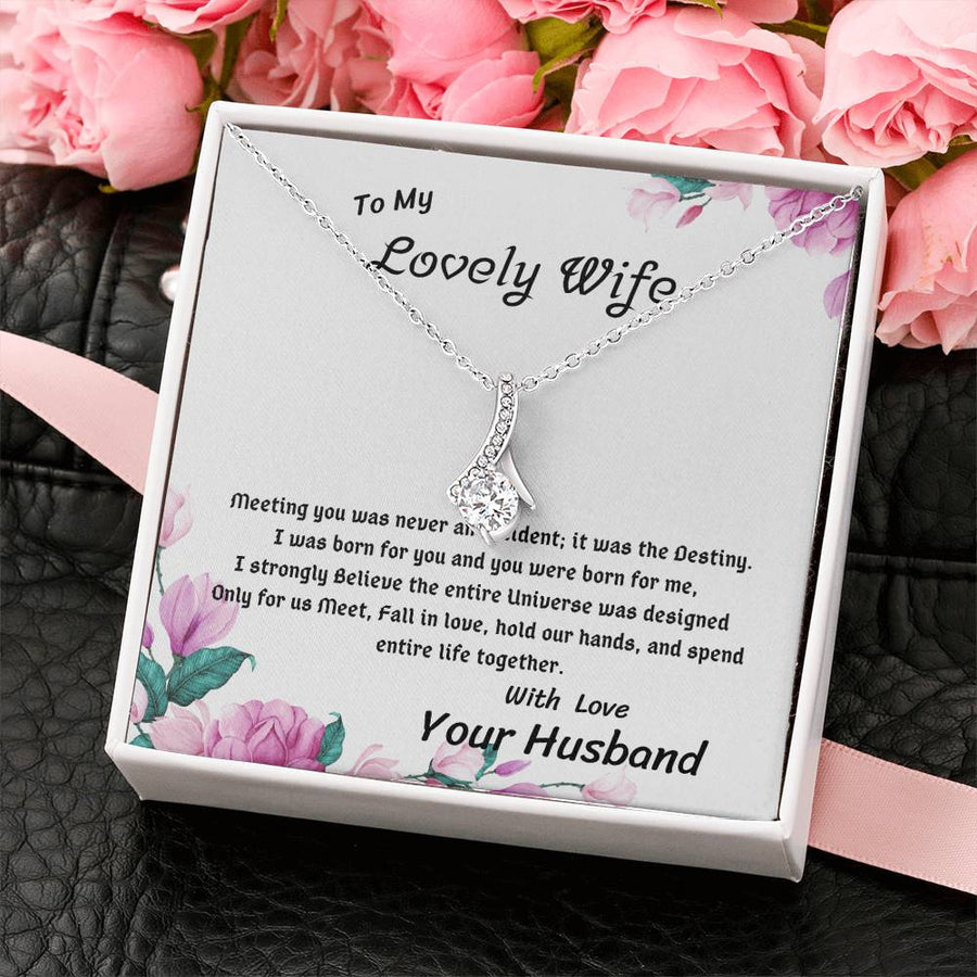 Destined Love Universe Designed Us 18K Yellow Gold Finish Alluring Beauty Necklace Jewelry Beautiful Gift for Lovely Wife Anniversary
