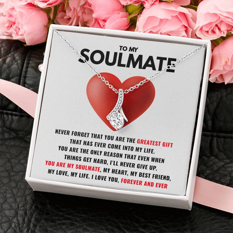 Soulmate Greatest Gift Come Into My Life 18K Yellow Gold Finish Alluring Beauty Necklace Jewelry Beautiful Gift for Beautiful Woman Anniversary
