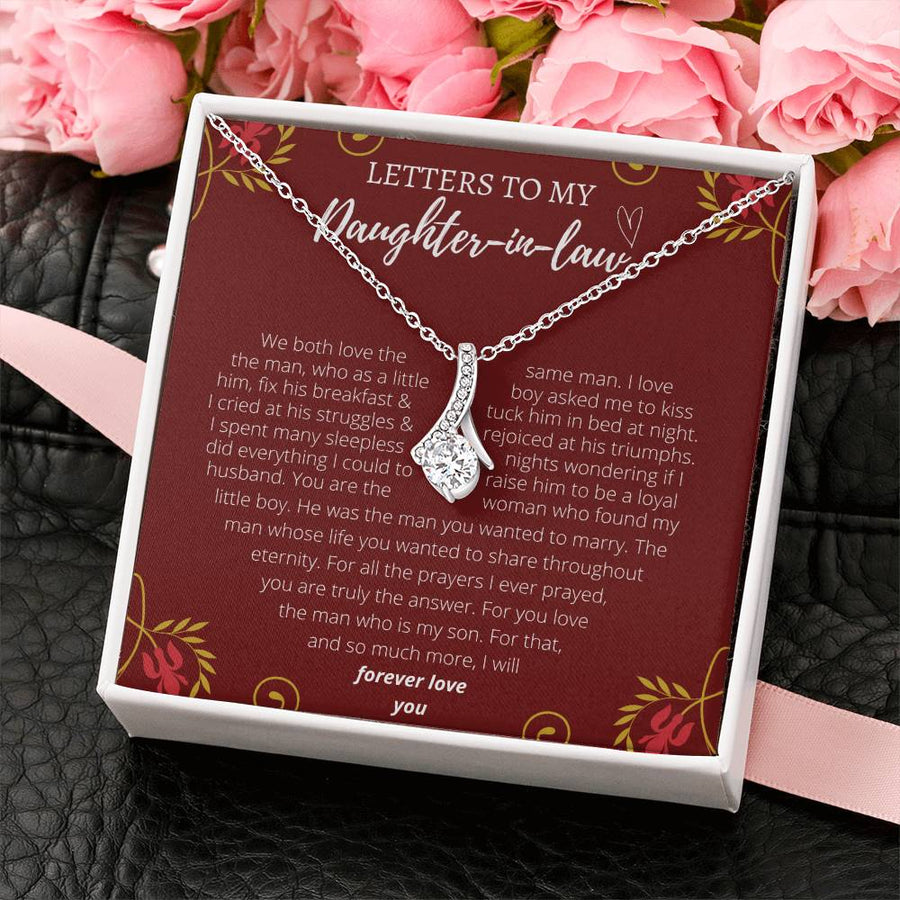 Sleepless Prayers Love Answered 18K Yellow Gold Finish Alluring Beauty Necklace Jewelry Heartfelt Gift for Daughter-in-law Wedding