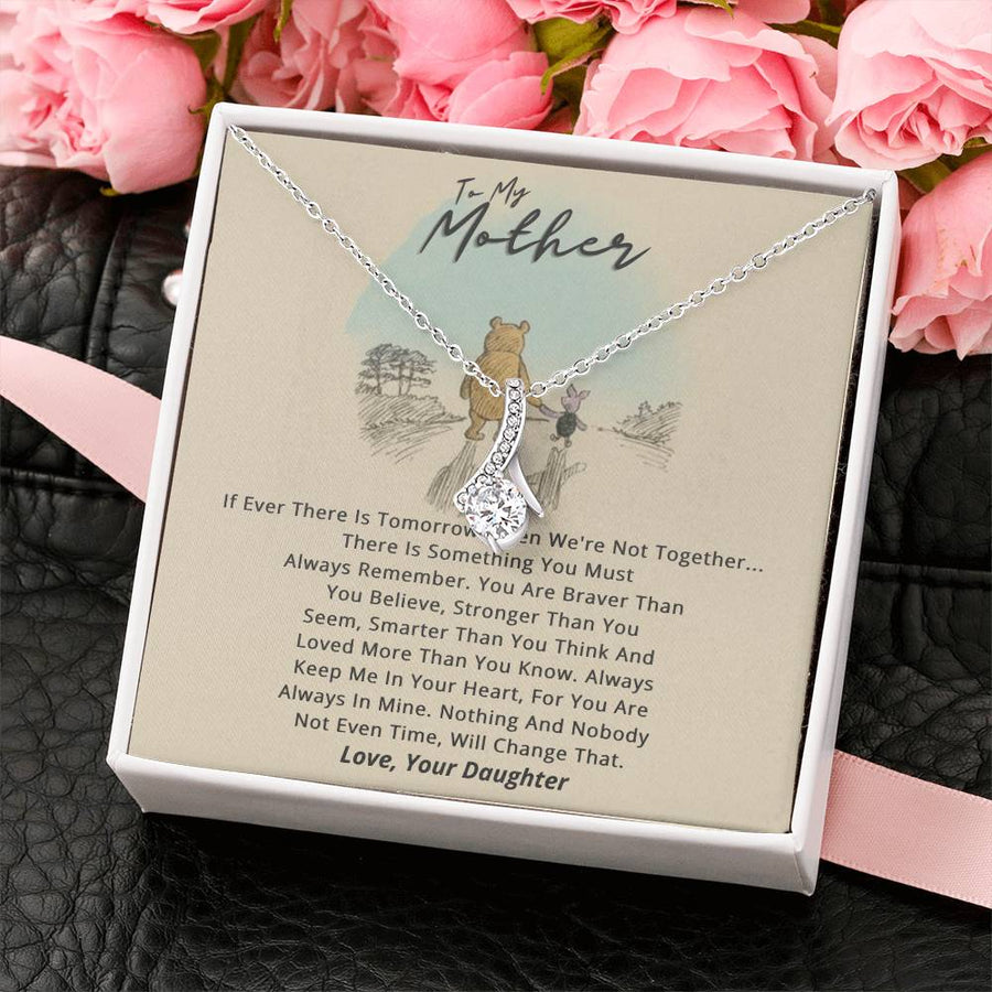 Tomorrow Not Together Always Remember Braver 18K Yellow Gold Finish Alluring Beauty Necklace Jewelry Beautiful Gift for Beautiful Mom