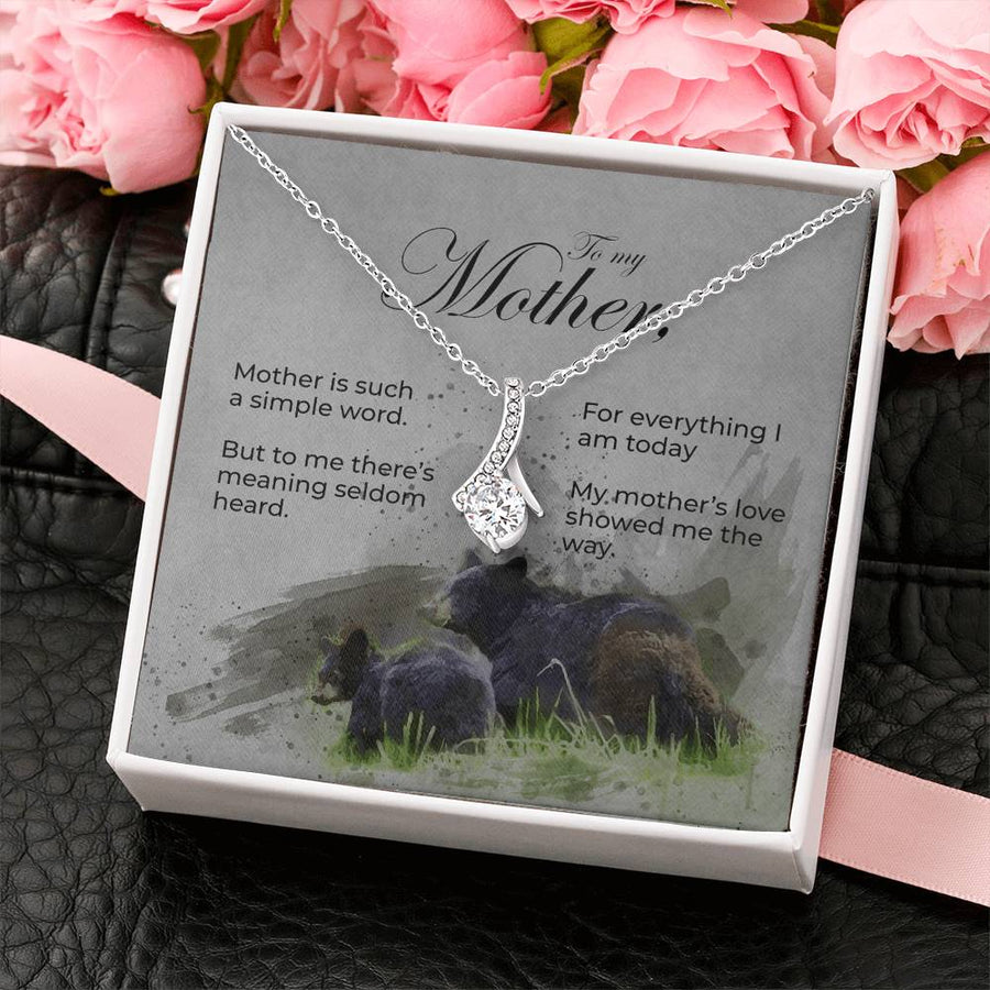 Bear and Cub Unspoken Meaning Mom 18K Yellow Gold Finish Alluring Beauty Necklace Jewelry Heartfelt Mother’s Day Gift for Beautiful Mom