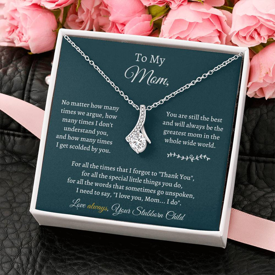 Always Be The Greatest Mom 14K White Gold Finish Alluring Beauty Necklace Jewelry Perfect Mother’s Day Gift for Amazing Mom