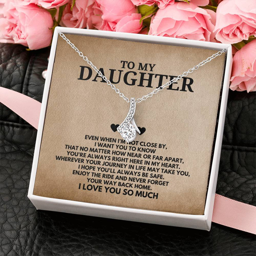 Always in My Heart Beautiful Daughter 18K Yellow Gold Finish Alluring Beauty Necklace Jewelry Emotional Gift for Loving Daughter Special Occasion