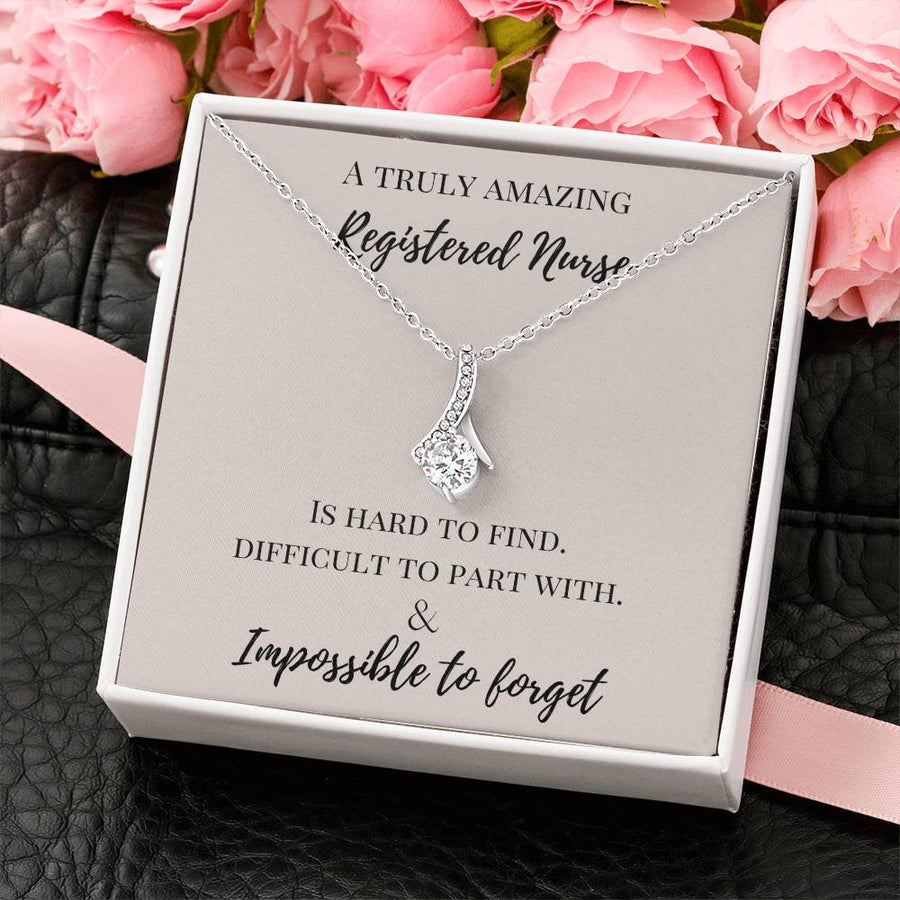 Truly Amazing Nurse Impossible to Forget 18K Yellow Gold Finish Alluring Beauty Necklace Jewelry Beautiful Gift for Registered Nurse Appreciation