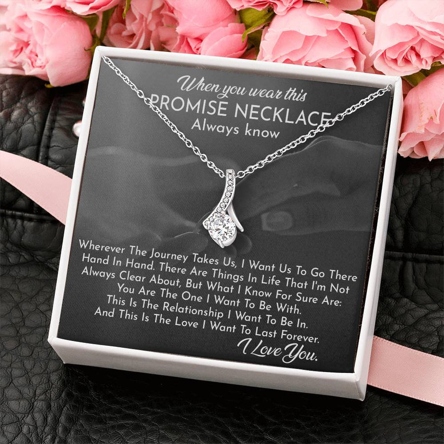 Promise Necklace Journey Hand In Hand Forever 18K Yellow Gold Finish Alluring Beauty Necklace Jewelry Perfect Gift for Her Anniversary