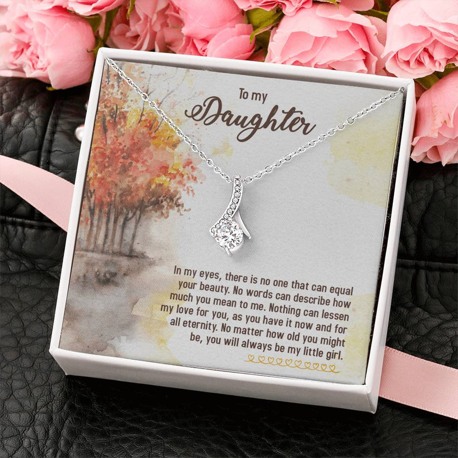 No One Can Equal Your Beauty Daughter 18K Yellow Gold Finish Alluring Beauty Necklace Jewelry Heartfelt Gift for Precious Daughter Birthday